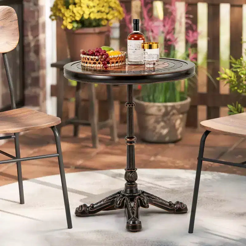 Costway Tavolo da pranzo da esterno 32" con foro per ombrellone da 1,6" e coperchio, piano del tavolo DPC per giardino