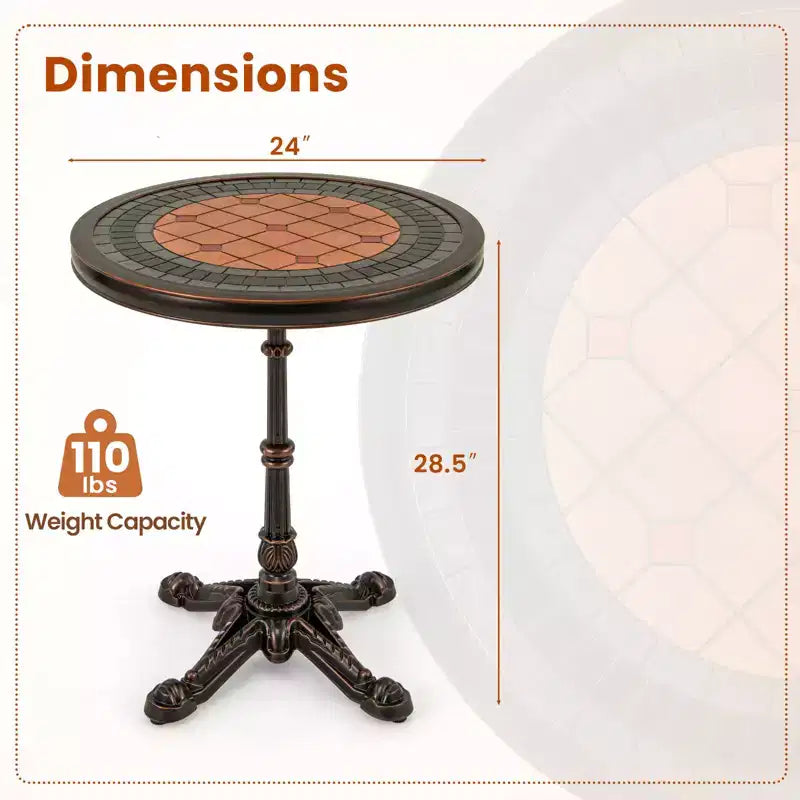 Costway Tavolo da pranzo da esterno 32" con foro per ombrellone da 1,6" e coperchio, piano del tavolo DPC per giardino