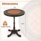Costway Tavolo da pranzo da esterno 32" con foro per ombrellone da 1,6" e coperchio, piano del tavolo DPC per giardino