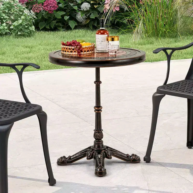 Costway Tavolo da pranzo da esterno 32" con foro per ombrellone da 1,6" e coperchio, piano del tavolo DPC per giardino