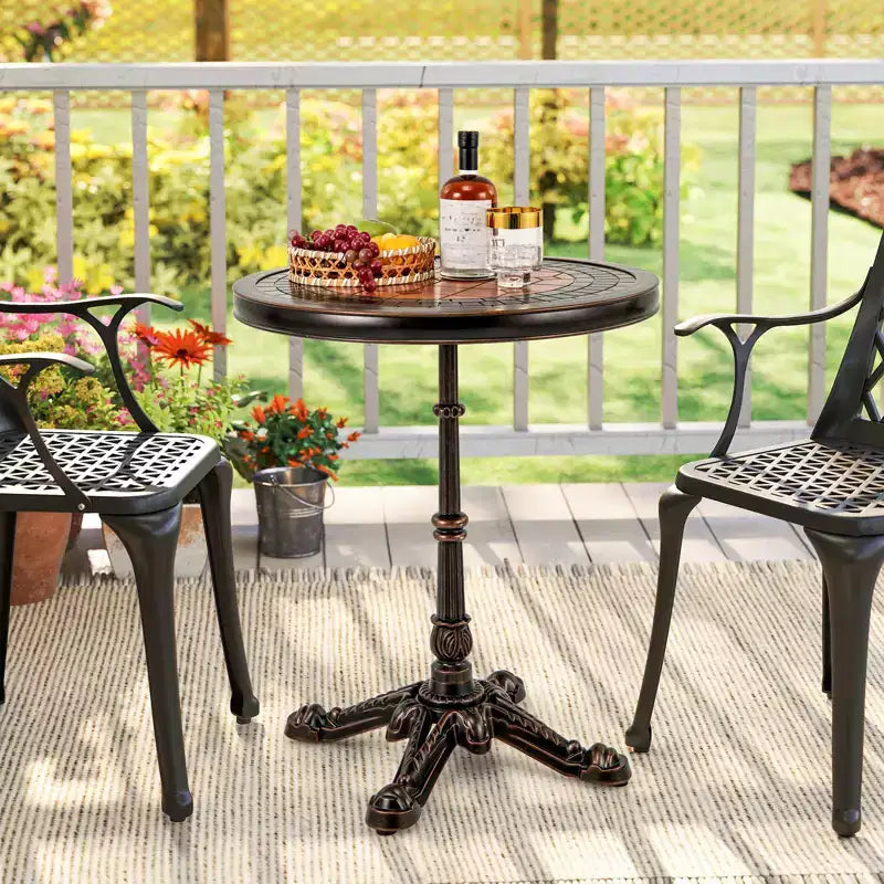 Costway Tavolo da pranzo da esterno 32" con foro per ombrellone da 1,6" e coperchio, piano del tavolo DPC per giardino