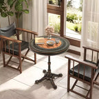 Costway Tavolo da pranzo da esterno 32" con foro per ombrellone da 1,6" e coperchio, piano del tavolo DPC per giardino