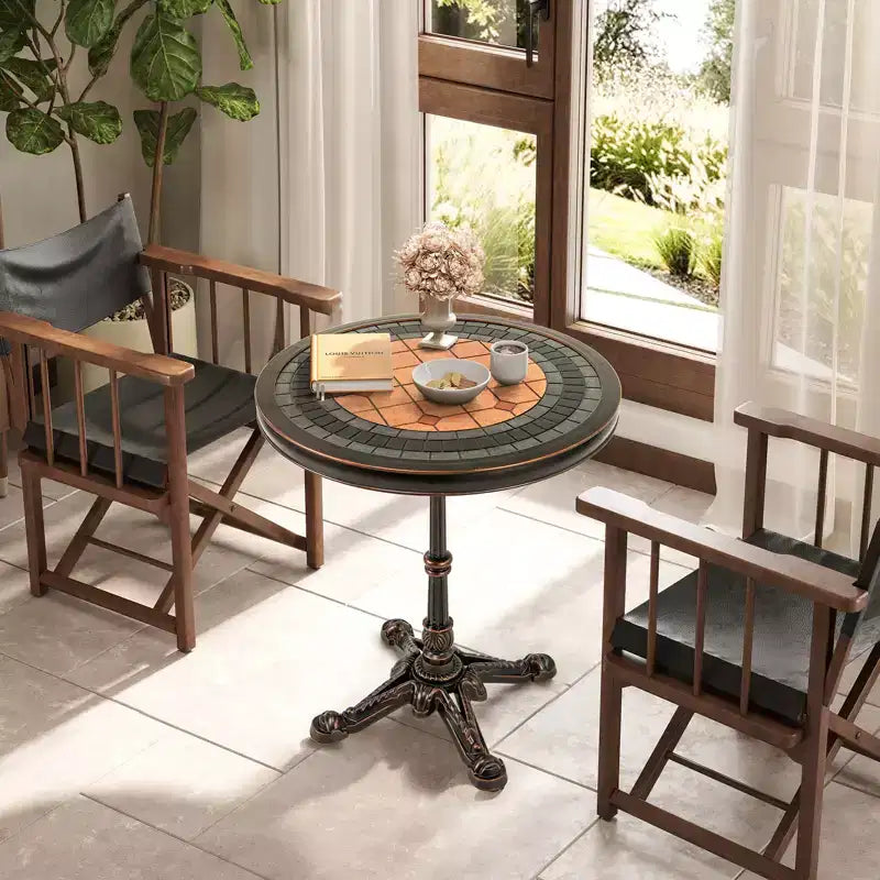 Costway Tavolo da pranzo da esterno 32" con foro per ombrellone da 1,6" e coperchio, piano del tavolo DPC per giardino