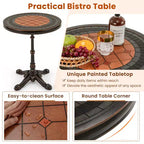 Costway Tavolo da pranzo da esterno 32" con foro per ombrellone da 1,6" e coperchio, piano del tavolo DPC per giardino