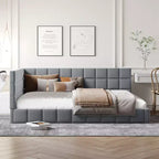 Divano Letto in Velluto a Grandezza Naturale, Struttura per Divano Letto ad Angolo di Metà Secolo con Schienale