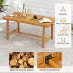 Costway Tavolo da Pranzo 63 in Legno di Acacia per 6 Persone con Foro per Ombrellone da 1.97 per Cucina
