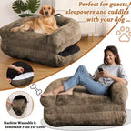 Cuscino per Cani a Misura d'Uomo per Persone Adulte, Cuccia Pieghevole per Umani, 180x110x25 cm, Cuccia Gigante con Copertura Rimovibile, Lettino per Cani in Pelliccia Sintetica Lavabile