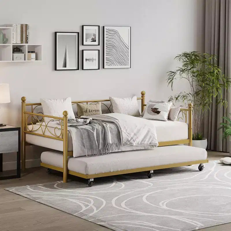 Divano letto singolo con letto estraibile, letto estraibile in metallo, struttura divano letto, doghe in metallo resistente, per soggiorno, camera da letto, camera degli ospiti, salvaspazio