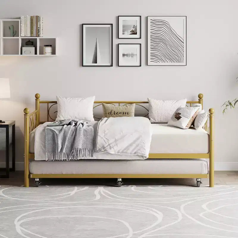 Divano letto singolo con letto estraibile, letto estraibile in metallo, struttura divano letto, doghe in metallo resistente, per soggiorno, camera da letto, camera degli ospiti, salvaspazio