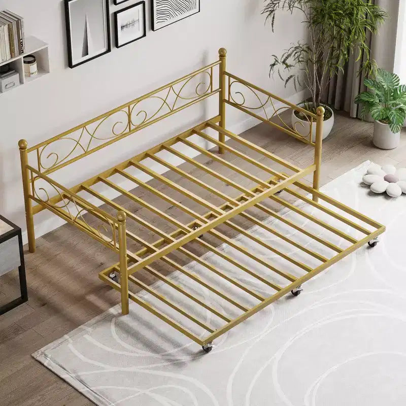 Divano letto singolo con letto estraibile, letto estraibile in metallo, struttura divano letto, doghe in metallo resistente, per soggiorno, camera da letto, camera degli ospiti, salvaspazio
