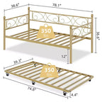 Divano letto singolo con letto estraibile, letto estraibile in metallo, struttura divano letto, doghe in metallo resistente, per soggiorno, camera da letto, camera degli ospiti, salvaspazio