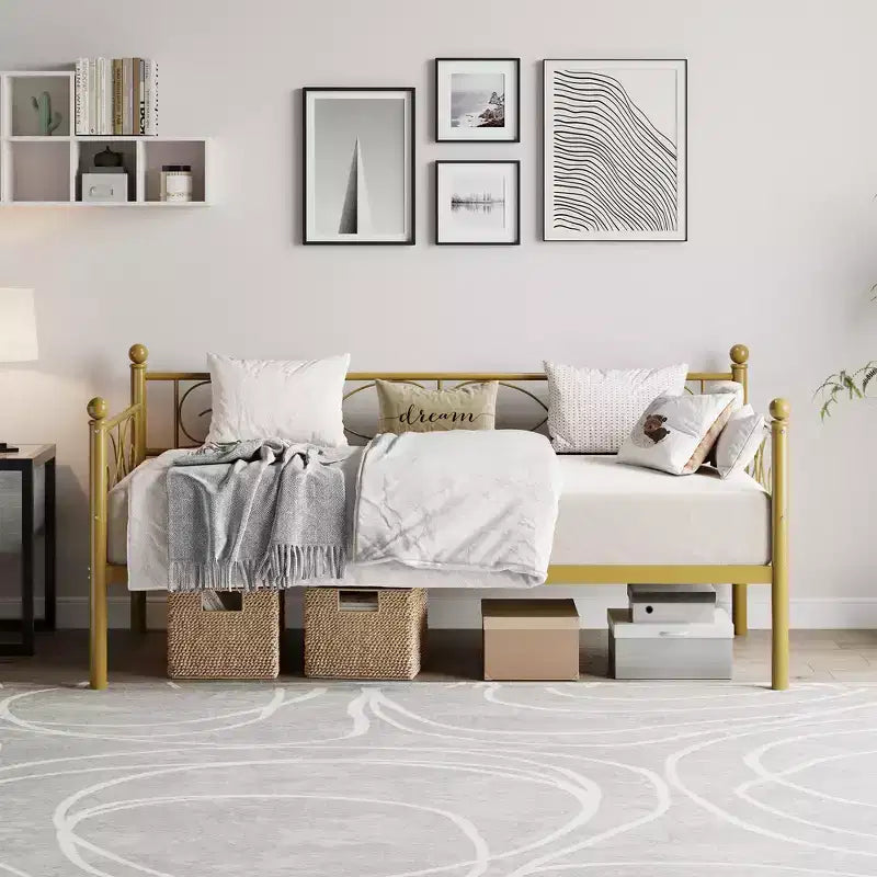 Divano letto singolo con letto estraibile, letto estraibile in metallo, struttura divano letto, doghe in metallo resistente, per soggiorno, camera da letto, camera degli ospiti, salvaspazio