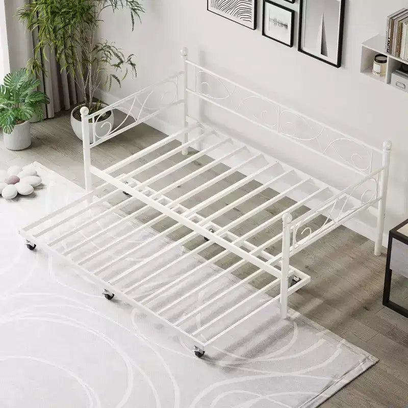 Divano letto singolo con letto estraibile, letto estraibile in metallo, struttura divano letto, doghe in metallo resistente, per soggiorno, camera da letto, camera degli ospiti, salvaspazio