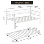 Divano letto singolo con letto estraibile, letto estraibile in metallo, struttura divano letto, doghe in metallo resistente, per soggiorno, camera da letto, camera degli ospiti, salvaspazio