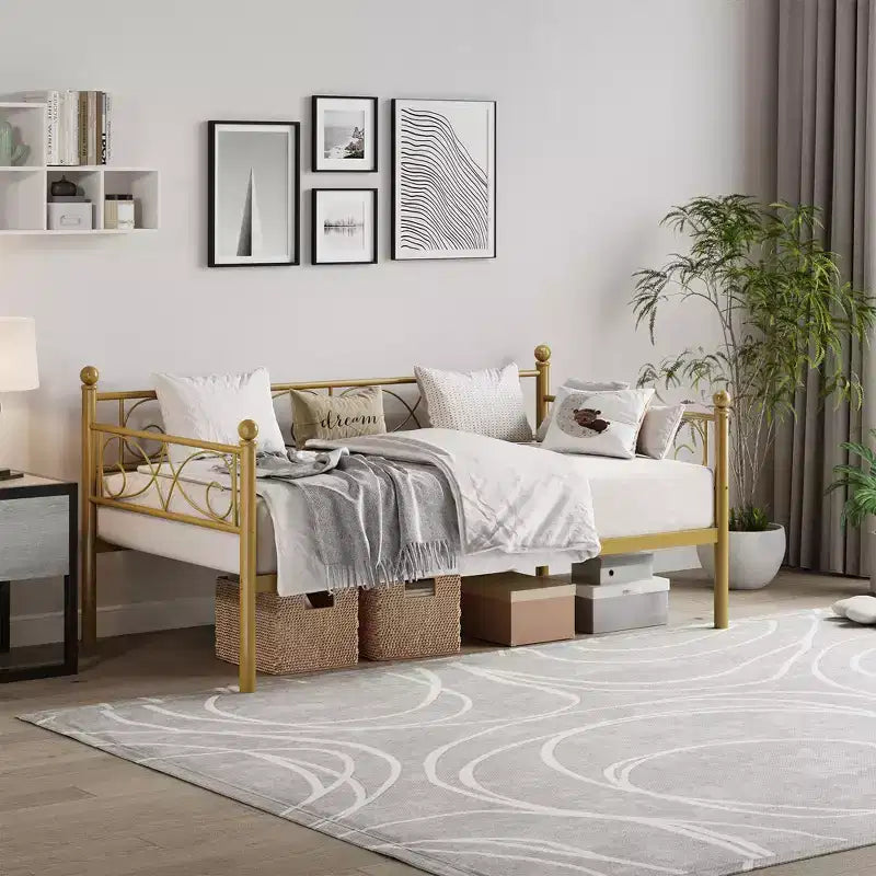Divano letto singolo con letto estraibile, letto estraibile in metallo, struttura divano letto, doghe in metallo resistente, per soggiorno, camera da letto, camera degli ospiti, salvaspazio