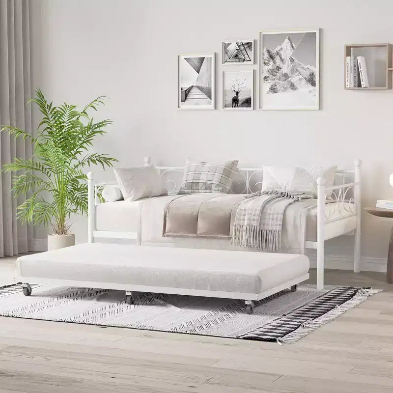 Divano letto singolo con letto estraibile, letto estraibile in metallo, struttura divano letto, doghe in metallo resistente, per soggiorno, camera da letto, camera degli ospiti, salvaspazio