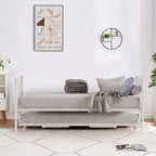 Divano letto con rotelle, divano letto singolo in metallo, telaio per divano letto con letto a rotelle pieghevole, piattaforma a doghe in acciaio resistente per soggiorno, camera da letto