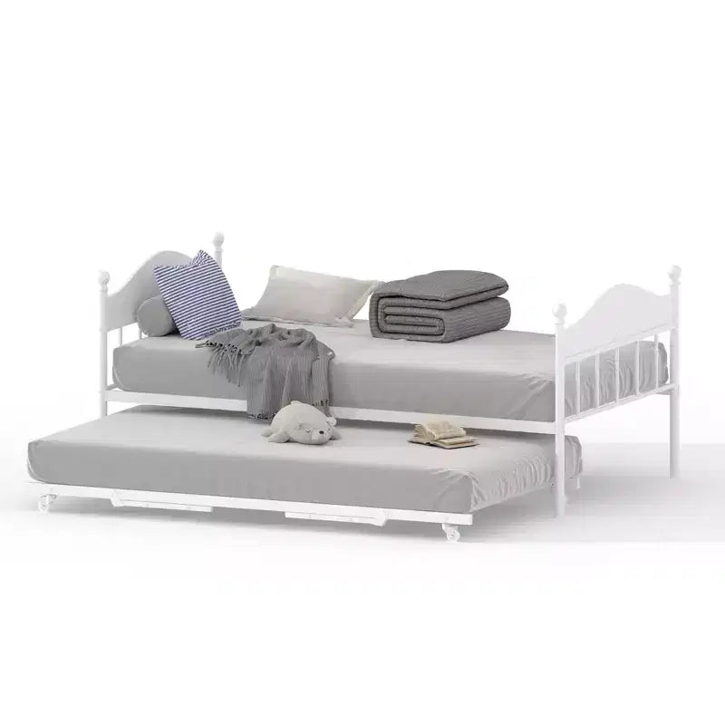 Divano letto con rotelle, divano letto singolo in metallo, telaio per divano letto con letto a rotelle pieghevole, piattaforma a doghe in acciaio resistente per soggiorno, camera da letto