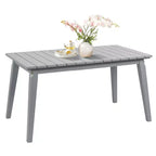 VINGLI Rectangular Outdoor Dining Table 55 Inch Solid Cedar Wood Patio Table for 4-6 People, Waterproof Garden Table for Yard, Deck, Poolside