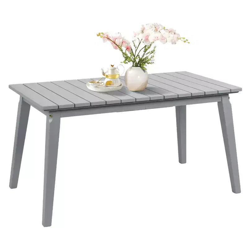 VINGLI Rectangular Outdoor Dining Table 55 Inch Solid Cedar Wood Patio Table for 4-6 People, Waterproof Garden Table for Yard, Deck, Poolside