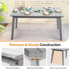 VINGLI Tavolo da pranzo rettangolare da esterno 140 cm in legno massello di cedro per 4-6 persone, tavolo da giardino impermeabile per cortile, terrazza, bordo piscina