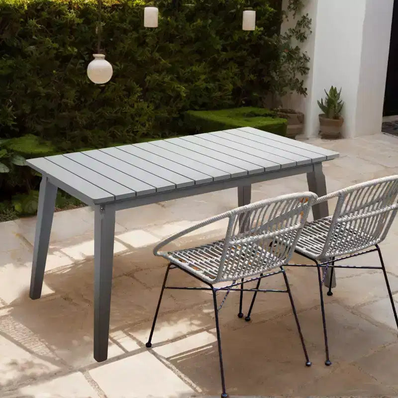 VINGLI Tavolo da pranzo rettangolare da esterno 140 cm in legno massello di cedro per 4-6 persone, tavolo da giardino impermeabile per cortile, terrazza, bordo piscina