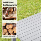 VINGLI Tavolo da pranzo rettangolare da esterno 140 cm in legno massello di cedro per 4-6 persone, tavolo da giardino impermeabile per cortile, terrazza, bordo piscina