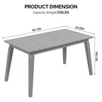 VINGLI Tavolo da pranzo rettangolare da esterno 140 cm in legno massello di cedro per 4-6 persone, tavolo da giardino impermeabile per cortile, terrazza, bordo piscina