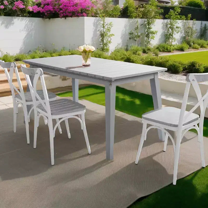 VINGLI Tavolo da pranzo rettangolare da esterno 140 cm in legno massello di cedro per 4-6 persone, tavolo da giardino impermeabile per cortile, terrazza, bordo piscina