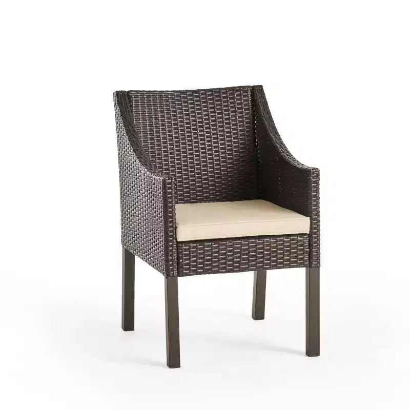 Christopher Knight Home Torrence Set da pranzo da esterno 5 pezzi in legno di acacia e vimini con cuscini