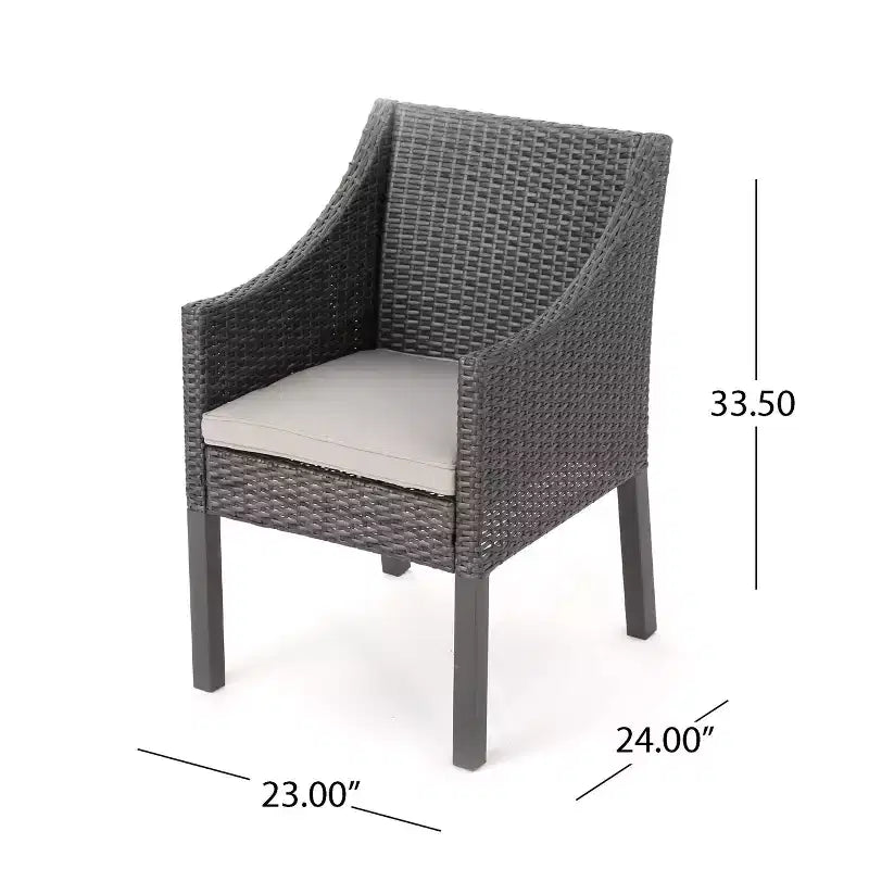 Christopher Knight Home Torrence Set da pranzo da esterno 5 pezzi in legno di acacia e vimini con cuscini