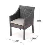 Christopher Knight Home Torrence Set da pranzo da esterno 5 pezzi in legno di acacia e vimini con cuscini