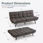 Dyonery 71 Divano Letto Trasformabile, Divano Letto con Memory Foam, Schienale e Braccioli Regolabili, Divanetto Letto Multifunzionale