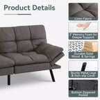 Dyonery 71 Divano Letto Trasformabile, Divano Letto con Memory Foam, Schienale e Braccioli Regolabili, Divanetto Letto Multifunzionale