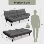 Dyonery 71 Divano Letto Trasformabile, Divano Letto con Memory Foam, Schienale e Braccioli Regolabili, Divanetto Letto Multifunzionale