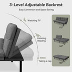 Dyonery 71 Divano Letto Trasformabile, Divano Letto con Memory Foam, Schienale e Braccioli Regolabili, Divanetto Letto Multifunzionale