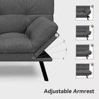 Dyonery 71 Divano Letto Trasformabile, Divano Letto con Memory Foam, Schienale e Braccioli Regolabili, Divanetto Letto Multifunzionale