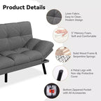 Dyonery 71 Divano Letto Trasformabile, Divano Letto con Memory Foam, Schienale e Braccioli Regolabili, Divanetto Letto Multifunzionale