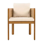 Christopher Knight Home Corin Set da Pranzo Rustico da Esterno 7 Pezzi in Legno di Acacia con Corda Intrecciata, Tavolo a Doghe e Cuscini
