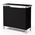 Karl Home Patio Black Portable Folding Bar Table with Shelf