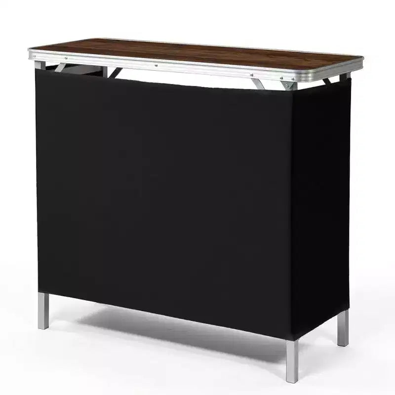 Tavolo Bar Pieghevole Portatile da Patio Karl Home Marrone con Scaffale