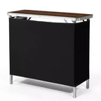 Tavolo Bar Pieghevole Portatile da Patio Karl Home Marrone con Scaffale