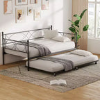 Divano Letto Singolo, Struttura Divano Letto in Metallo con Letto Estraibile, Doghe in Metallo Resistenti, Base per Materasso Piattaforma Divano