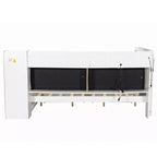 Divano Letto Whisen Full Size con Scaffali, Cassetti, Stazione di Ricarica, Luce LED, Scrivania, Testiera e Schienale Imbottiti