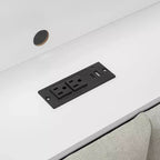 Divano Letto Whisen Full Size con Scaffali, Cassetti, Stazione di Ricarica, Luce LED, Scrivania, Testiera e Schienale Imbottiti