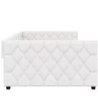 Divano Letto Imbottito Whisen Full XL con Letto Estraibile, Divano Letto, Letto per Ospiti con Struttura in Legno Massello di Pino, Pelle PU, Braccioli Trapuntati