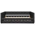 Divano Letto Imbottito Whisen Full XL con Letto Estraibile, Divano Letto, Letto per Ospiti con Struttura in Legno Massello di Pino, Pelle PU, Braccioli Trapuntati