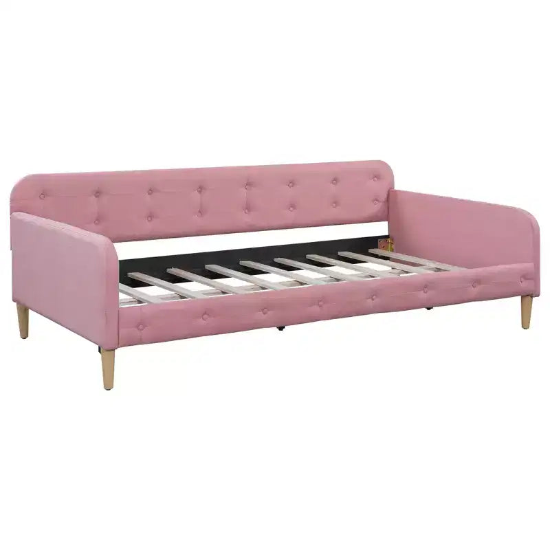 GDFStudio Purtell Letto da Giorno Moderno Imbottito in Lino con Struttura in Legno Massello