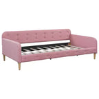GDFStudio Purtell Letto da Giorno Moderno Imbottito in Lino con Struttura in Legno Massello