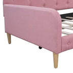 GDFStudio Purtell Letto da Giorno Moderno Imbottito in Lino con Struttura in Legno Massello